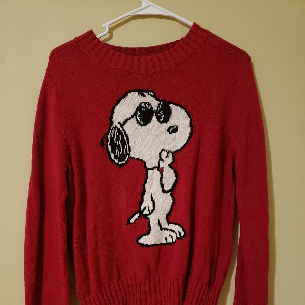 Red Snoopy Sweater Vintage